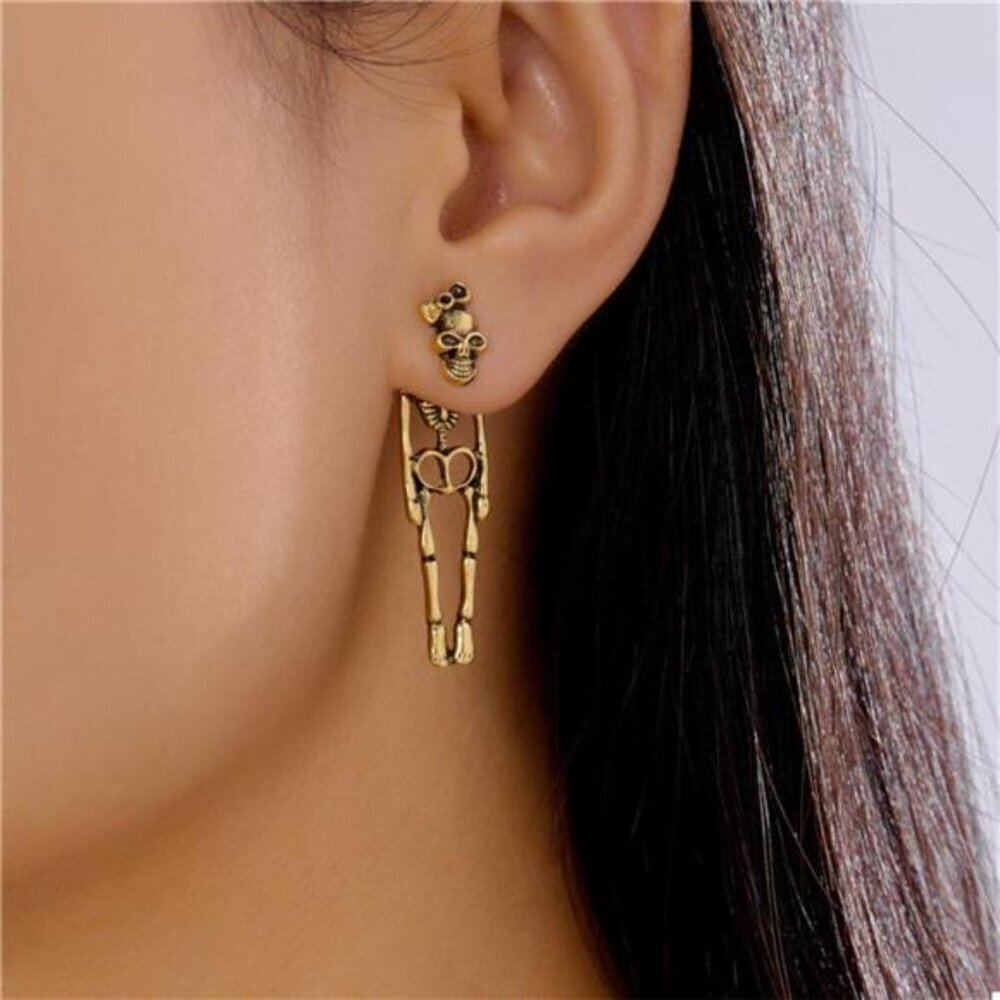 Halloween Skeleton Drop Earrings - Picture 2 of 11
